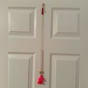Lilly Pulitzer Shell and Pink Tassel Necklace